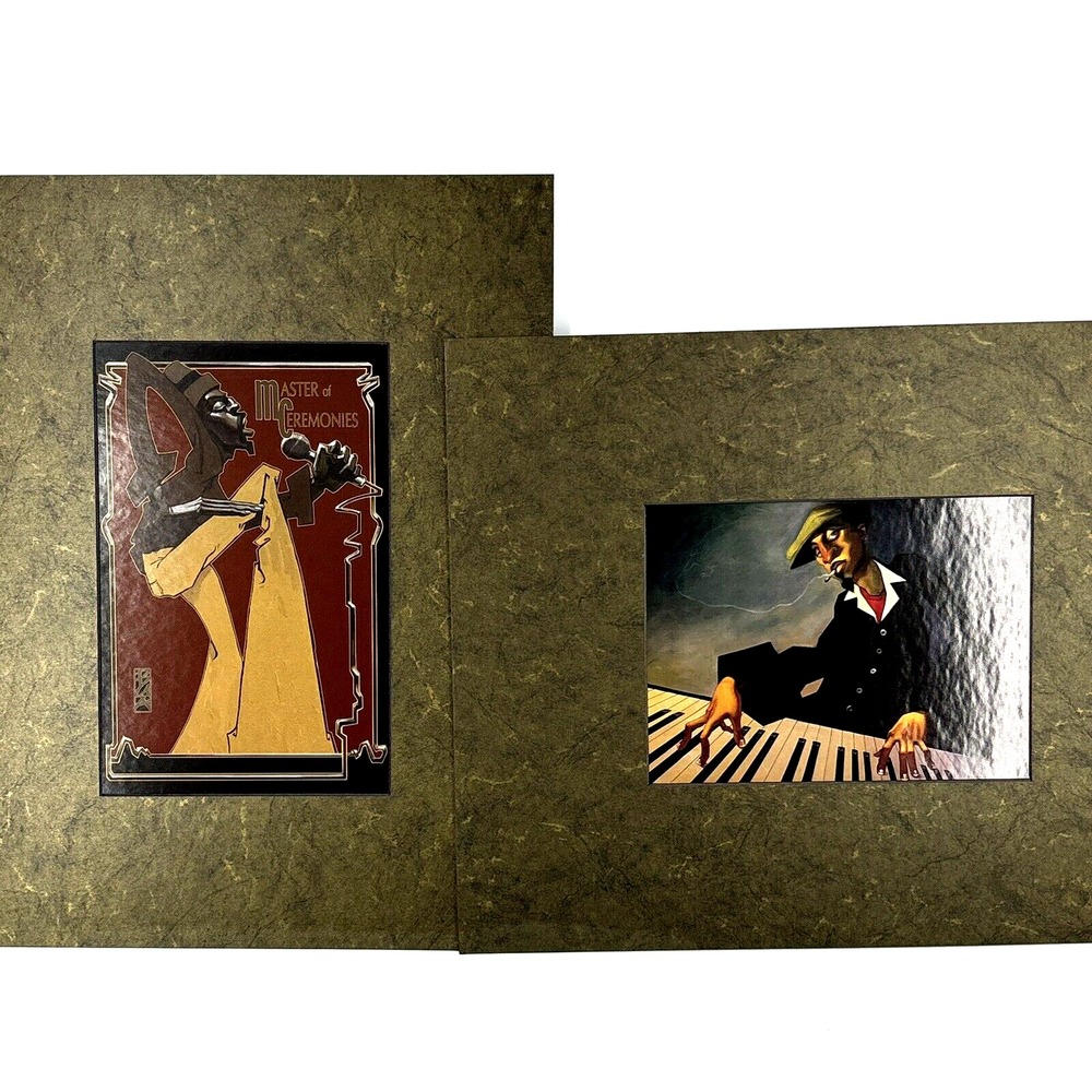 Matted Justin Bua Prints Piano Man and The MC African American Hip Hop Culture